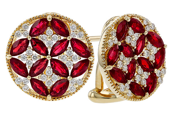 A311-56270: EARRINGS 2.07 TW RUBY 2.37 TGW