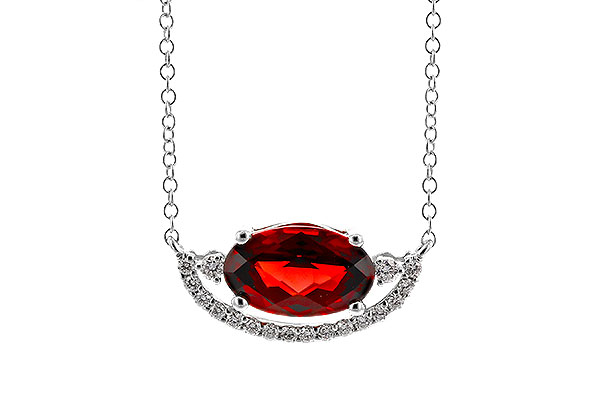 C311-57152: NECKLACE 1.94 GARNET 2.08 TGW (10x6MM GAR / 18")