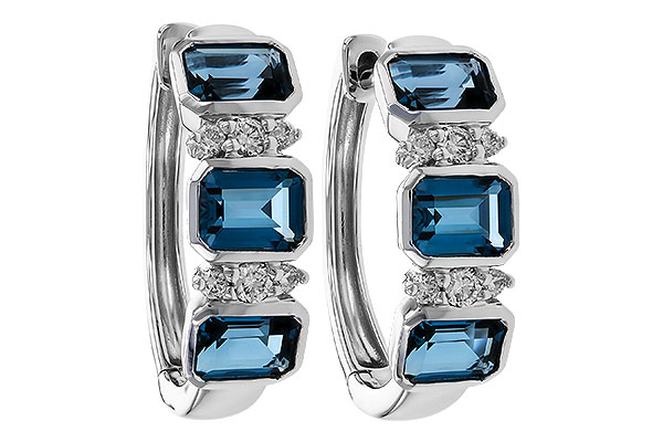 D311-57161: EARRINGS 1.37 TW LONDON BLUE TOPAZ 1.48 TGW