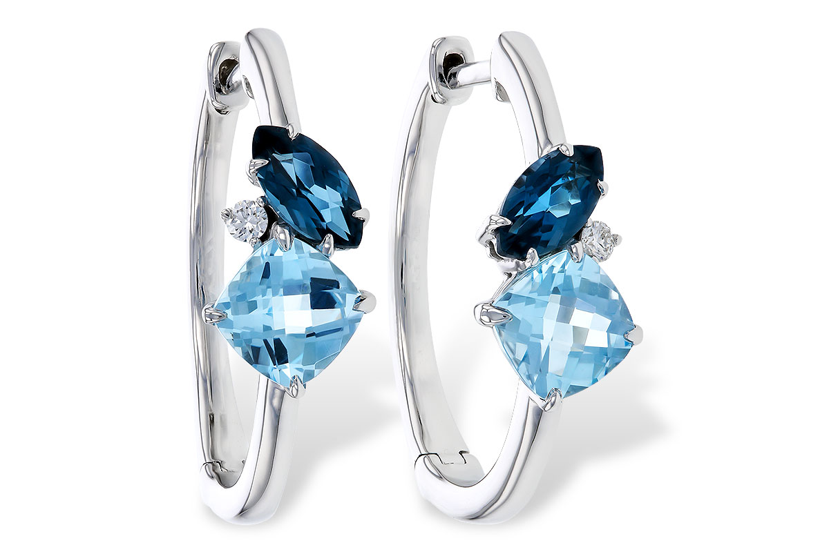 D311-58916: EARRINGS 1.82 TW BLUE TOPAZ 1.86 TGW