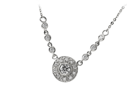 G042-53461: NECKLACE .17 BR .33 TW