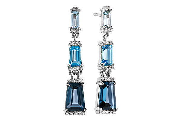 M311-58942: EARRINGS 2.55 BLUE TOPAZ 2.62 TGW